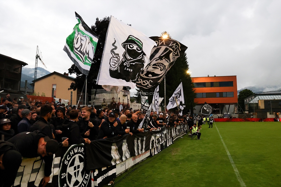 SK Bischofshofen - Sturm Graz
OEFB Cup 1. Runde, SK Bischofshofen - SK Sturm Graz, Sportplatz Bischofshofen, 25.07.2025. 

Foto zeigt Fans von Sturm
