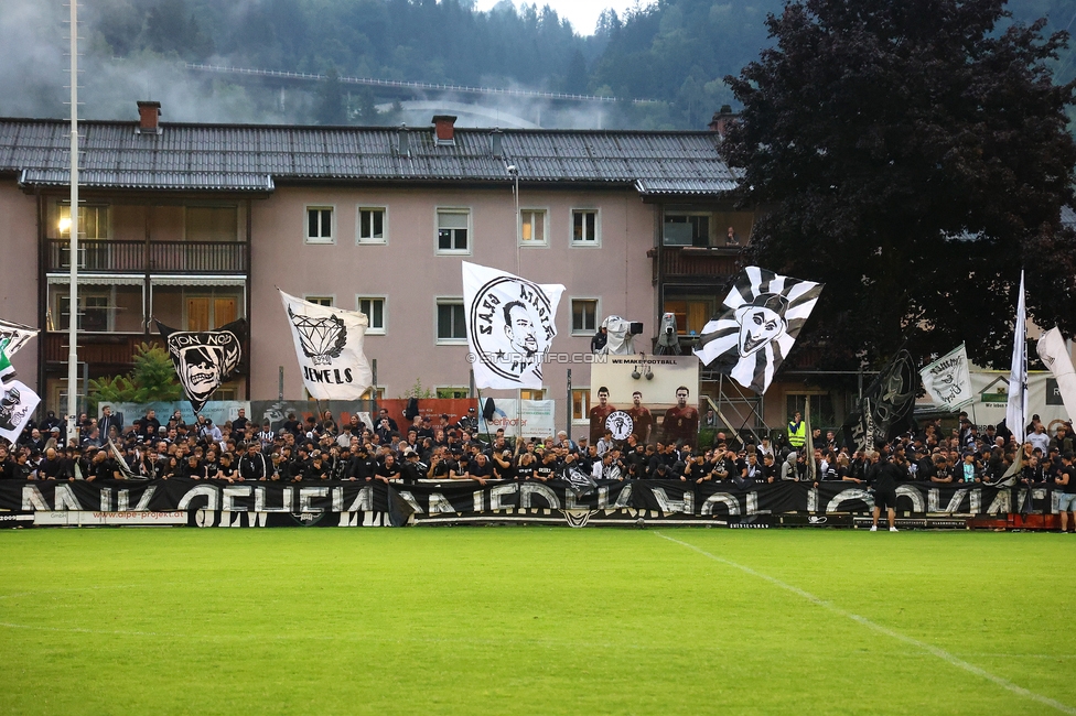 SK Bischofshofen - Sturm Graz
OEFB Cup 1. Runde, SK Bischofshofen - SK Sturm Graz, Sportplatz Bischofshofen, 25.07.2025. 

Foto zeigt Fans von Sturm
