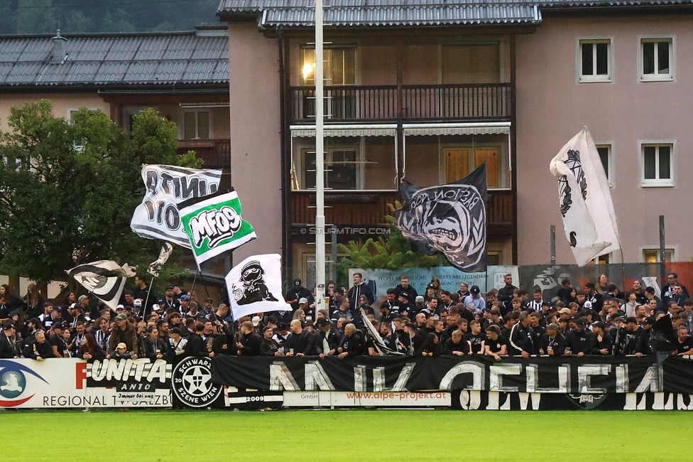 SK Bischofshofen - Sturm Graz
OEFB Cup 1. Runde, SK Bischofshofen - SK Sturm Graz, Sportplatz Bischofshofen, 25.07.2025. 

Foto zeigt Fans von Sturm
