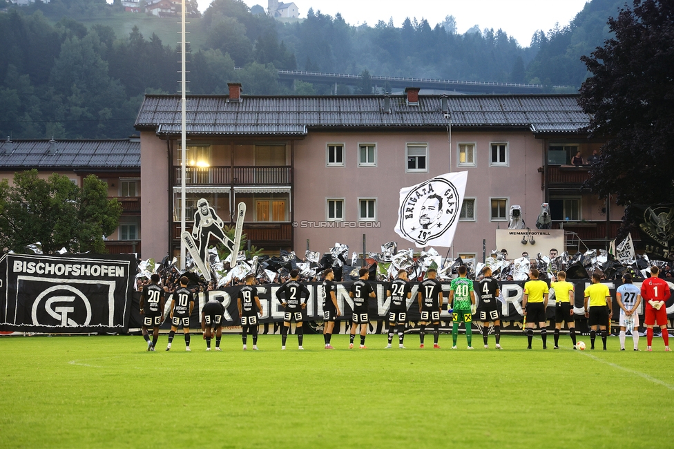 SK Bischofshofen - Sturm Graz
OEFB Cup 1. Runde, SK Bischofshofen - SK Sturm Graz, Sportplatz Bischofshofen, 25.07.2025. 

Foto zeigt Fans von Sturm
