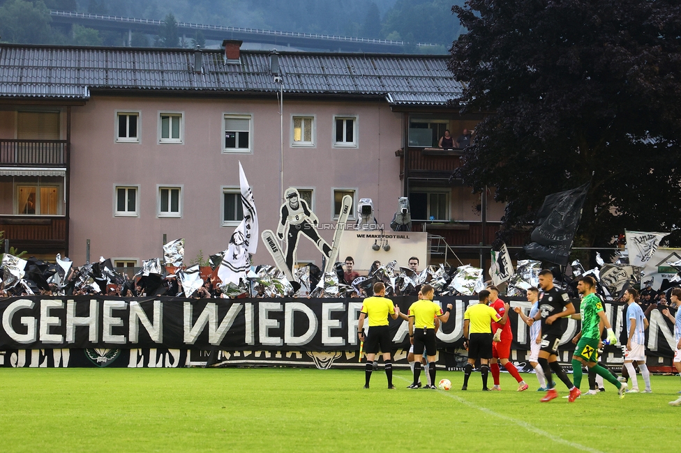 SK Bischofshofen - Sturm Graz
OEFB Cup 1. Runde, SK Bischofshofen - SK Sturm Graz, Sportplatz Bischofshofen, 25.07.2025. 

Foto zeigt Fans von Sturm
