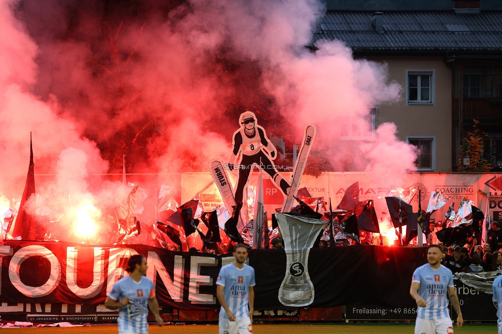 SK Bischofshofen - Sturm Graz
OEFB Cup 1. Runde, SK Bischofshofen - SK Sturm Graz, Sportplatz Bischofshofen, 25.07.2025. 

Foto zeigt Fans von Sturm
