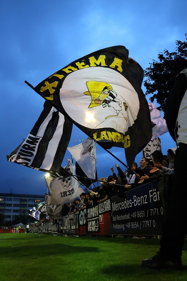 SK Bischofshofen - Sturm Graz
OEFB Cup 1. Runde, SK Bischofshofen - SK Sturm Graz, Sportplatz Bischofshofen, 25.07.2025. 

Foto zeigt Fans von Sturm
