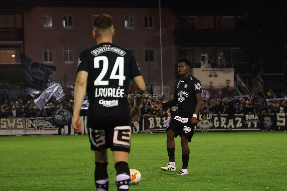 SK Bischofshofen - Sturm Graz
OEFB Cup 1. Runde, SK Bischofshofen - SK Sturm Graz, Sportplatz Bischofshofen, 25.07.2025. 

Foto zeigt Tochi Phil Chukwuani (Sturm)

