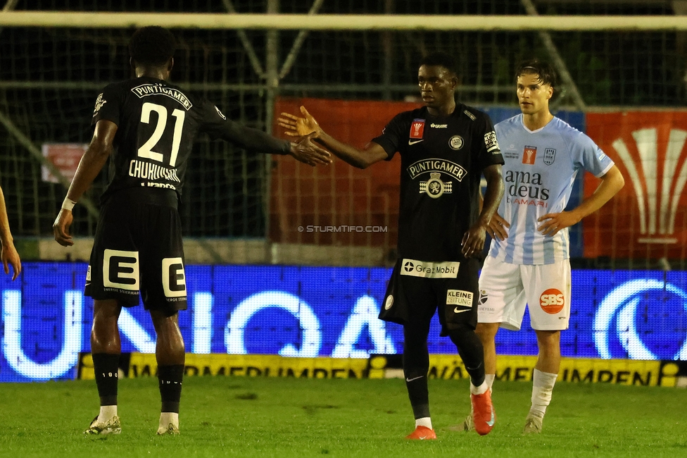 SK Bischofshofen - Sturm Graz
OEFB Cup 1. Runde, SK Bischofshofen - SK Sturm Graz, Sportplatz Bischofshofen, 25.07.2025. 

Foto zeigt Amady Camara (Sturm)
