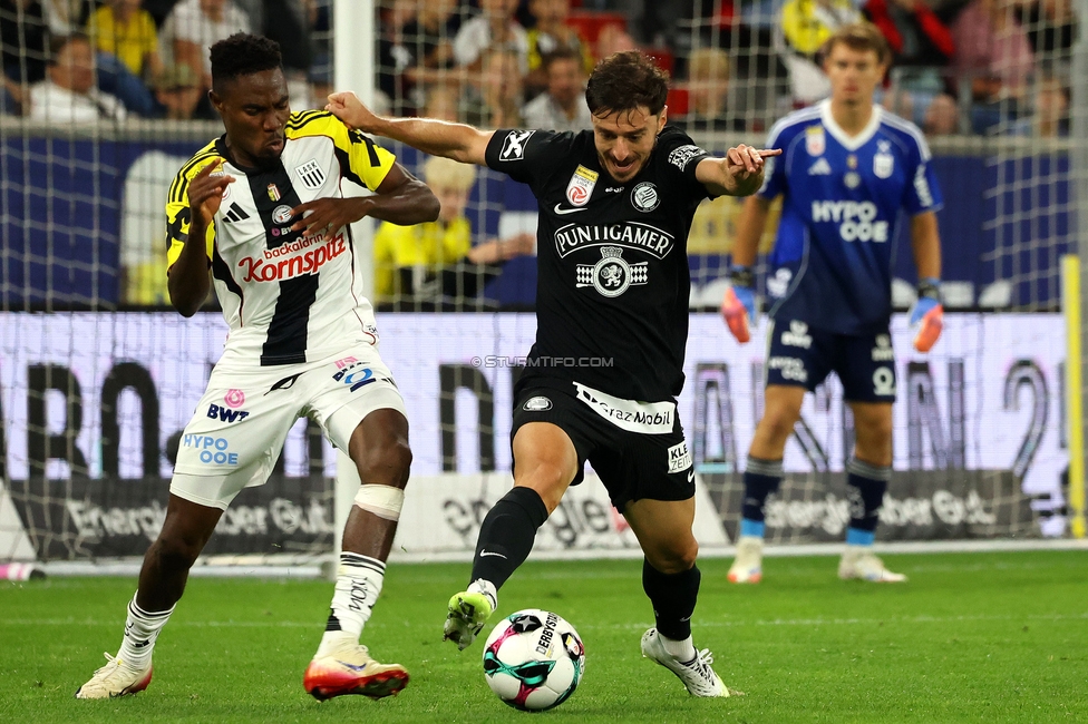 LASK - Sturm Graz
Oesterreichische Fussball Bundesliga, 1. Runde, Linzer ASK - SK Sturm Graz, Raiffeisen Arena Linz, 01.08.2025. 

Foto zeigt Otar Kiteishvili (Sturm)
