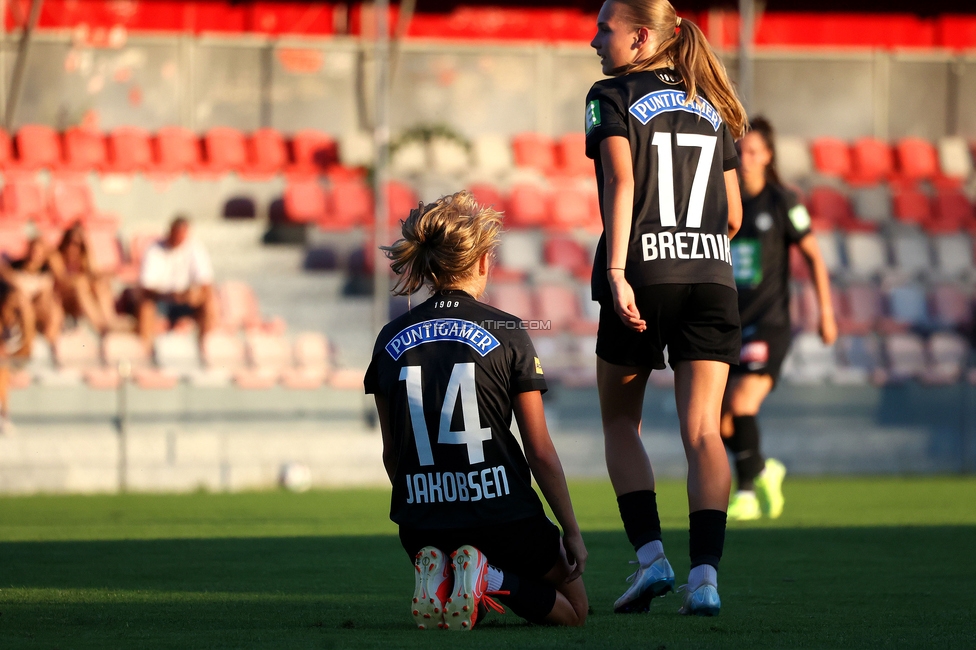 GAK - Sturm Graz Damen
SPORTLAND Niederoesterreich Frauen Cup, GAK 1902 - SK Sturm Graz, Sportzentrum Graz-Weinzoedl, 08.08.2025. 

Foto zeigt Sandra Jakobsen (Sturm Damen) un Lena Breznik (Sturm Damen)
