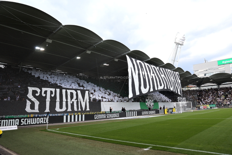 Sturm Graz - Rapid
Oesterreichische Fussball Bundesliga, 2. Runde, SK Sturm Graz - SK Rapid Wien, Stadion Liebenau Graz, 10.08.2025. 

Foto zeigt Fans von Sturm mit einer Choreografie
