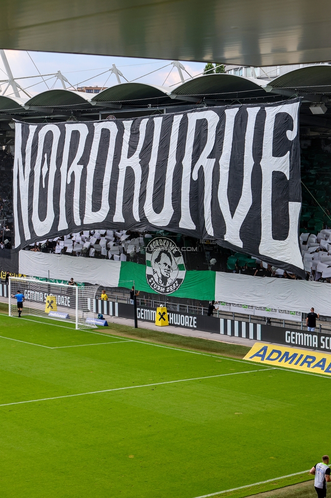 Sturm Graz - Rapid Wien
Oesterreichische Fussball Bundesliga, 2. Runde, SK Sturm Graz - SK Rapid Wien, Stadion Liebenau Graz, 10.08.2025. 

Foto zeigt Fans von Sturm mit einer Choreografie
