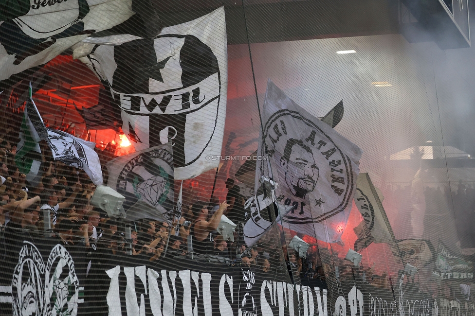 Sturm Graz - Rapid
Oesterreichische Fussball Bundesliga, 2. Runde, SK Sturm Graz - SK Rapid Wien, Stadion Liebenau Graz, 10.08.2025. 

Foto zeigt Fans von Sturm
