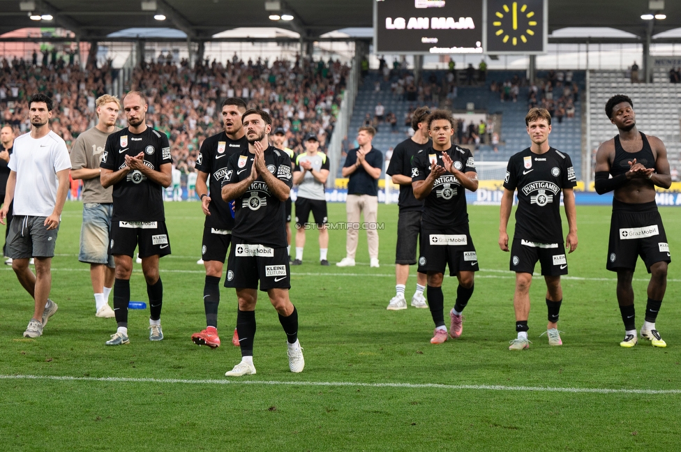 Sturm Graz - Rapid Wien
Oesterreichische Fussball Bundesliga, 2. Runde, SK Sturm Graz - SK Rapid Wien, Stadion Liebenau Graz, 10.08.2025. 

Foto zeigt die Mannschaft von Sturm
