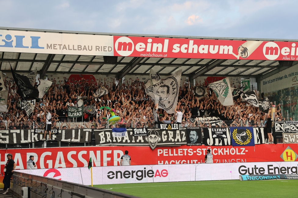 Ried - Sturm Graz
Oesterreichische Fussball Bundesliga, 3. Runde, SV Ried - SK Sturm Graz, Arena Ried, 16.08.2025. 

Foto zeigt Fans von Sturm

