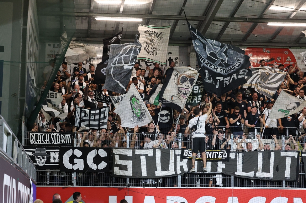 Ried - Sturm Graz
Oesterreichische Fussball Bundesliga, 3. Runde, SV Ried - SK Sturm Graz, Arena Ried, 16.08.2025. 

Foto zeigt Fans von Sturm
Schlüsselwörter: sturmflut