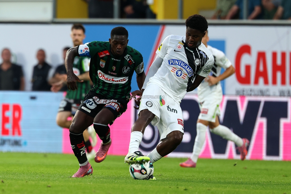 Ried - Sturm Graz
Oesterreichische Fussball Bundesliga, 3. Runde, SV Ried - SK Sturm Graz, Arena Ried, 16.08.2025. 

Foto zeigt Tochi Phil Chukwuani (Sturm)
