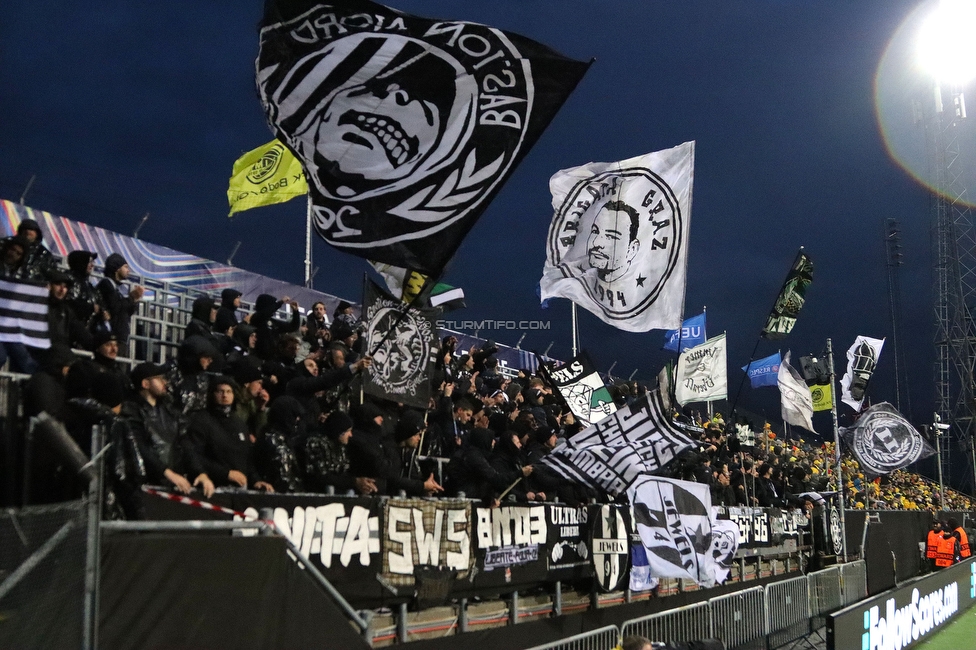 Bodo Glimt - Sturm Graz
UEFA Champions League Play-Offs, Bodo Glimt - SK Sturm Graz, Aspmyra Stadion Bodo, 20.08.2025. 

Foto zeigt Fans von Sturm

