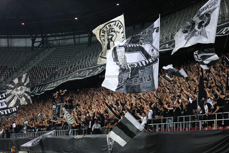 Sturm Graz - Bodo Glimt
UEFA Champions League Play-Offs, SK Sturm Graz - Bodo Glimt, Woerthersee Stadion Klagenfurt, 26.08.2025. 

Foto zeigt Fans von Sturm
