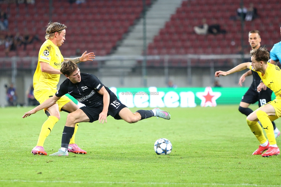 Sturm Graz - Bodo Glimt
UEFA Champions League Play-Offs, SK Sturm Graz - Bodo Glimt, Woerthersee Stadion Klagenfurt, 26.08.2025. 

Foto zeigt William Boeving (Sturm)
