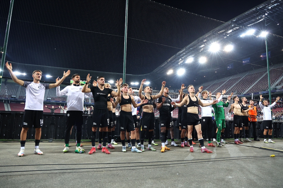 Sturm Graz - Bodo Glimt
UEFA Champions League Play-Offs, SK Sturm Graz - Bodo Glimt, Woerthersee Stadion Klagenfurt, 26.08.2025. 

Foto zeigt die Mannschaft von Sturm
