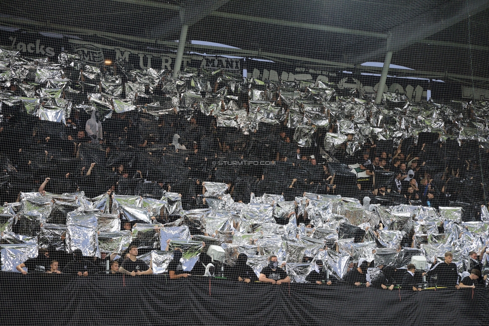 GAK - Sturm Graz
Oesterreichische Fussball Bundesliga, 5. Runde, Grazer AK - SK Sturm Graz, Stadion Liebenau Graz, 30.08.2025. 

Foto zeigt Fans von Sturm mit einer Choreografie
