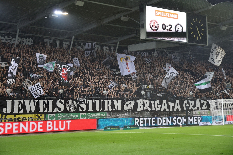 GAK - Sturm Graz
Oesterreichische Fussball Bundesliga, 5. Runde, Grazer AK - SK Sturm Graz, Stadion Liebenau Graz, 30.08.2025. 

Foto zeigt Fans von Sturm
