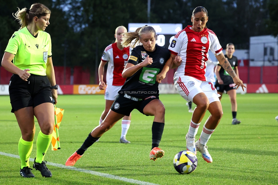 Ajax Frouwen - Sturm Damen
UEFA Women's Europa Cup, 1. Runde, Ajax Amsterdam - SK Sturm Graz Damen, Sportpark De Toekomst Amsterdam, 11.09.2025.

Foto zeigt Sandra Jakobsen (Sturm Damen)
