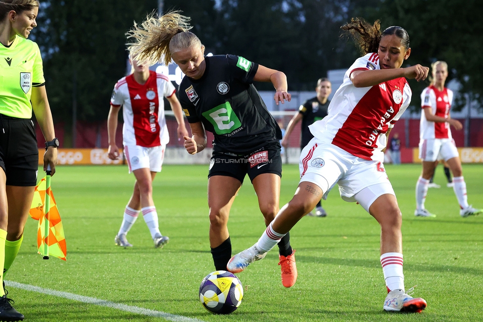 Ajax Frouwen - Sturm Damen
UEFA Women's Europa Cup, 1. Runde, Ajax Amsterdam - SK Sturm Graz Damen, Sportpark De Toekomst Amsterdam, 11.09.2025.

Foto zeigt Sandra Jakobsen (Sturm Damen)
