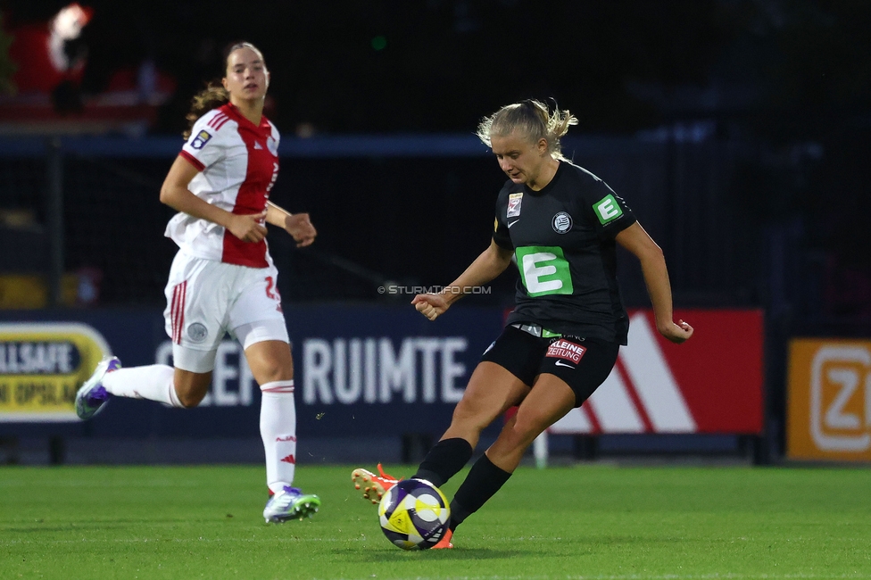 Ajax Frouwen - Sturm Damen
UEFA Women's Europa Cup, 1. Runde, Ajax Amsterdam - SK Sturm Graz Damen, Sportpark De Toekomst Amsterdam, 11.09.2025.

Foto zeigt Sandra Jakobsen (Sturm Damen)
