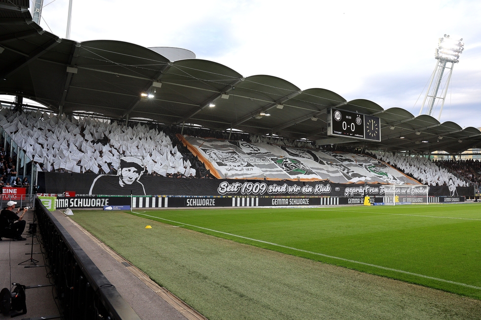 Sturm Graz - Austria Wien
Oesterreichische Fussball Bundesliga, 5. Runde, SK Sturm Graz - FK Austria Wien, Stadion Liebenau Graz, 14.09.2025. 

Foto zeigt Fans von Sturm mit einer Choreografie
