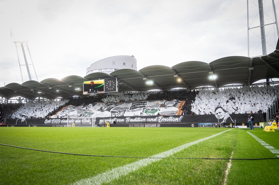 Sturm Graz - Austria Wien
Oesterreichische Fussball Bundesliga, 5. Runde, SK Sturm Graz - FK Austria Wien, Stadion Liebenau Graz, 14.09.2025. 

Foto zeigt Fans von Sturm mit einer Choreografie

