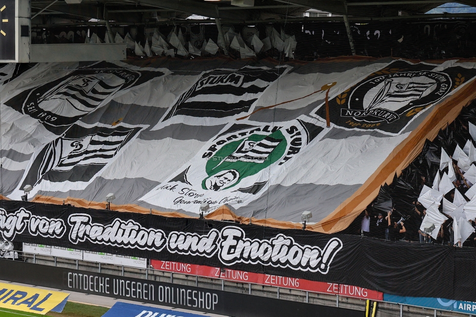 Sturm Graz - Austria Wien
Oesterreichische Fussball Bundesliga, 5. Runde, SK Sturm Graz - FK Austria Wien, Stadion Liebenau Graz, 14.09.2025. 

Foto zeigt Fans von Sturm mit einer Choreografie
