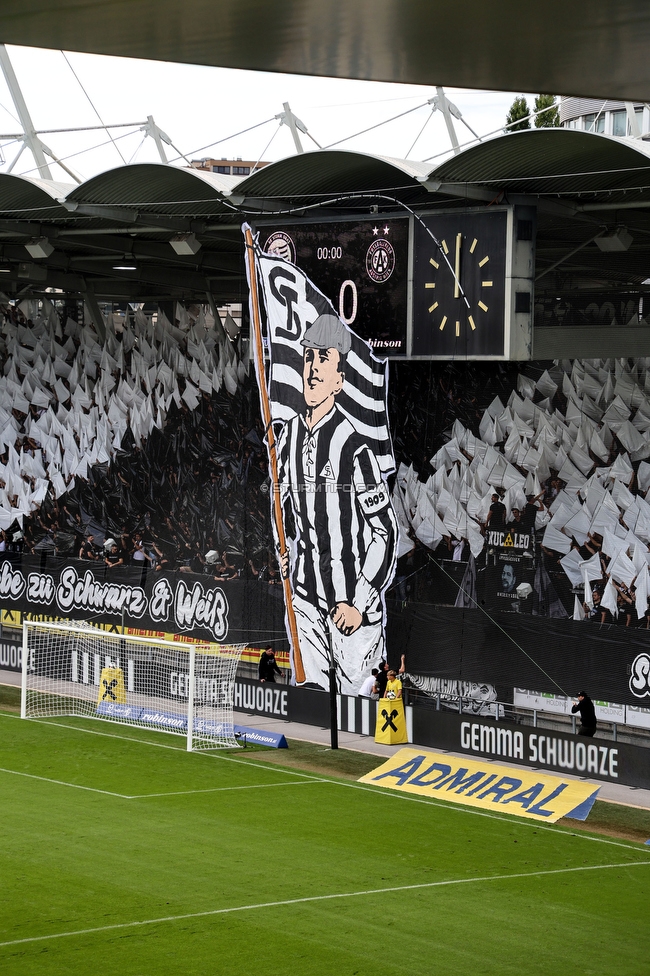 Sturm Graz - Austria Wien
Oesterreichische Fussball Bundesliga, 5. Runde, SK Sturm Graz - FK Austria Wien, Stadion Liebenau Graz, 14.09.2025. 

Foto zeigt Fans von Sturm mit einer Choreografie
