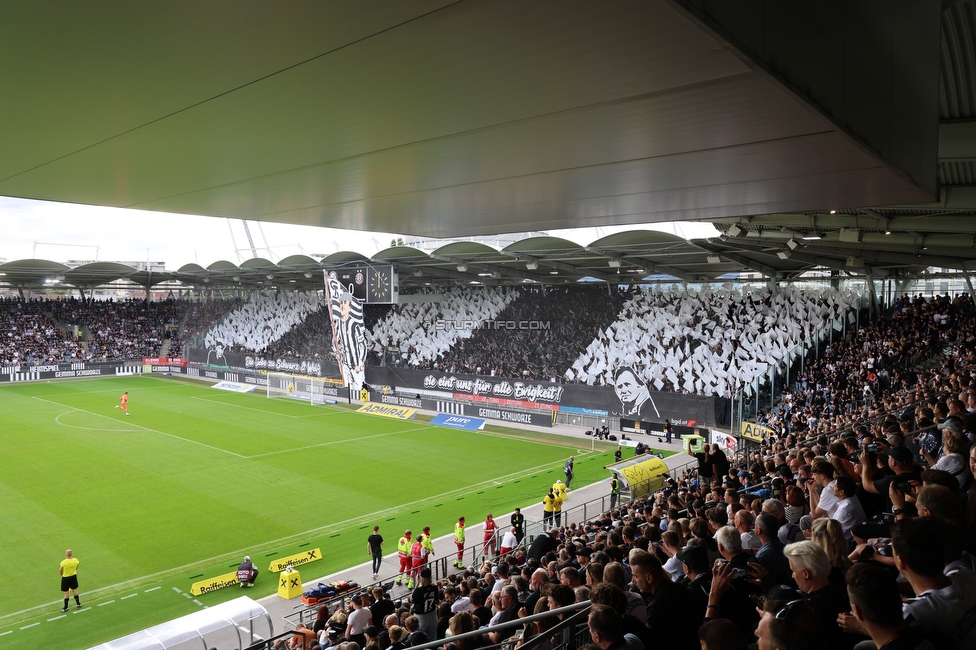 Sturm Graz - Austria Wien
Oesterreichische Fussball Bundesliga, 5. Runde, SK Sturm Graz - FK Austria Wien, Stadion Liebenau Graz, 14.09.2025. 

Foto zeigt Fans von Sturm mit einer Choreografie
