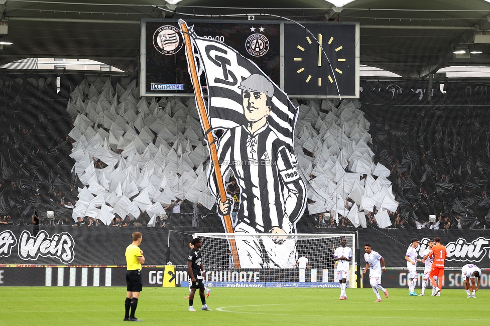Sturm Graz - Austria Wien
Oesterreichische Fussball Bundesliga, 6. Runde, SK Sturm Graz - FK Austria Wien, Stadion Liebenau Graz, 14.09.2025. 

Foto zeigt Fans von Sturm mit einer Choreografie
