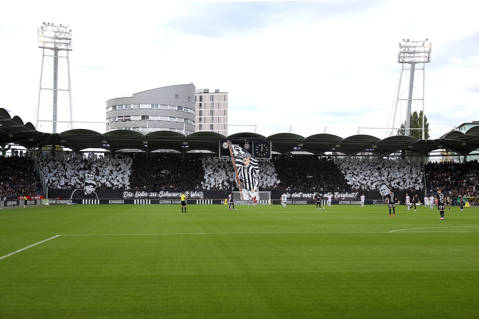 Sturm Graz - Austria Wien
Oesterreichische Fussball Bundesliga, 6. Runde, SK Sturm Graz - FK Austria Wien, Stadion Liebenau Graz, 14.09.2025. 

Foto zeigt Fans von Sturm mit einer Choreografie
