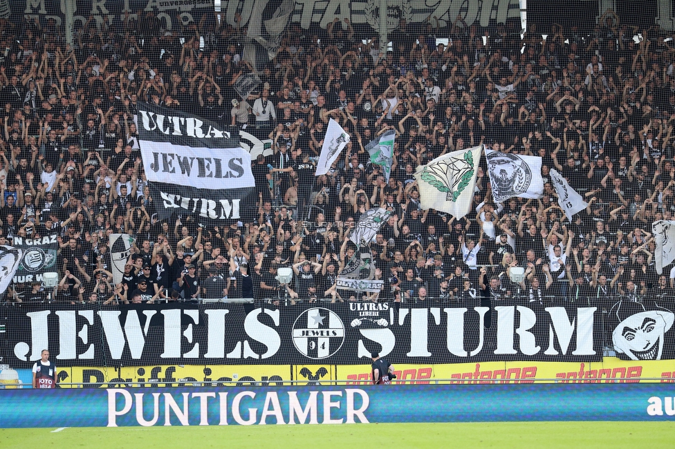Sturm Graz - Austria Wien
Oesterreichische Fussball Bundesliga, 5. Runde, SK Sturm Graz - FK Austria Wien, Stadion Liebenau Graz, 14.09.2025. 

Foto zeigt Fans von Sturm
Schlüsselwörter: jewels