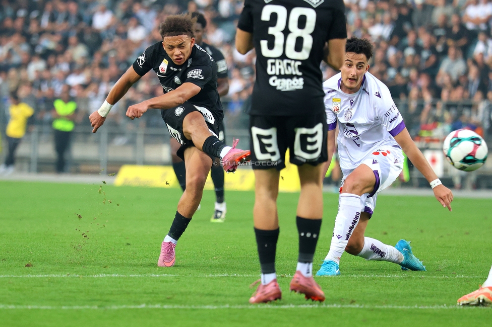 Sturm Graz - Austria Wien
Oesterreichische Fussball Bundesliga, 5. Runde, SK Sturm Graz - FK Austria Wien, Stadion Liebenau Graz, 14.09.2025. 

Foto zeigt Jacob Peter Hoedl (Sturm)
