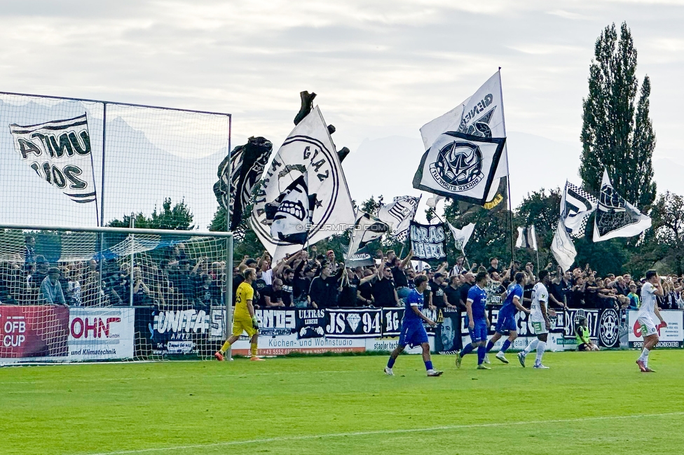 Roethis - Sturm Graz
OEFB Cup, 2. Runde, SC Roethis - SK Sturm Graz, Stadion an der Ratz Roethis, 17.09.2025. 

Foto zeigt Fans von Sturm
