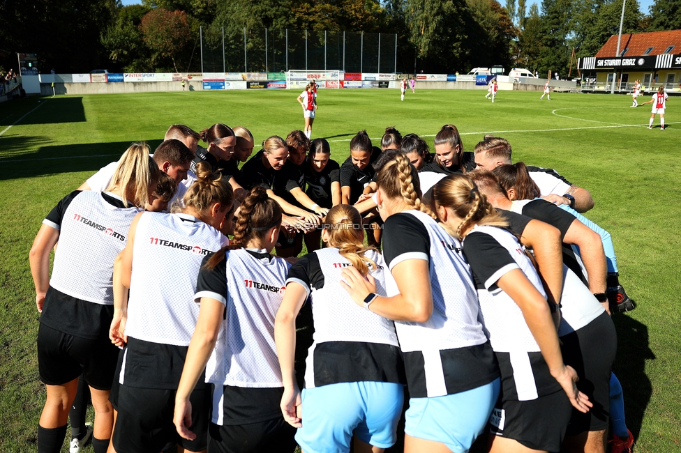 Sturm Damen - Ajax Frouwen
UEFA Women's Europa Cup, 1. Runde, SK Sturm Graz Damen - Ajax Amsterdam, Stadion Hollenegg, 18.09.2025.

Foto zeigt die Mannschaft der Sturm Damen
