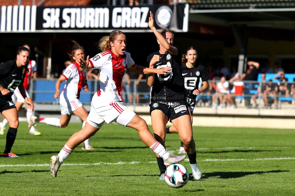 Sturm Damen - Ajax Frouwen
UEFA Women's Europa Cup, 1. Runde, SK Sturm Graz Damen - Ajax Amsterdam, Stadion Hollenegg, 18.09.2025.

Foto zeigt Elisabeth Brandl (Sturm Damen)
