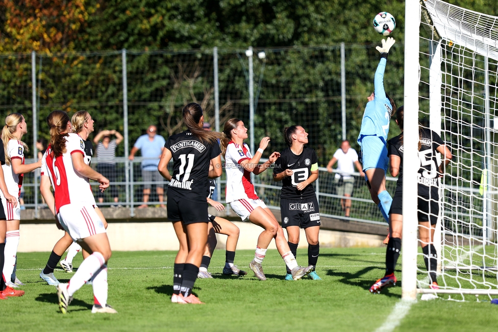 Sturm Damen - Ajax Frouwen
UEFA Women's Europa Cup, 1. Runde, SK Sturm Graz Damen - Ajax Amsterdam, Stadion Hollenegg, 18.09.2025.

Foto zeigt Vanessa Gritzner (Sturm Damen) und Ruzika Krajinovic (Sturm Damen)
