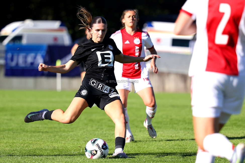 Sturm Damen - Ajax Frouwen
UEFA Women's Europa Cup, 1. Runde, SK Sturm Graz Damen - Ajax Amsterdam, Stadion Hollenegg, 18.09.2025.

Foto zeigt Marie Spiess (Sturm Damen)
