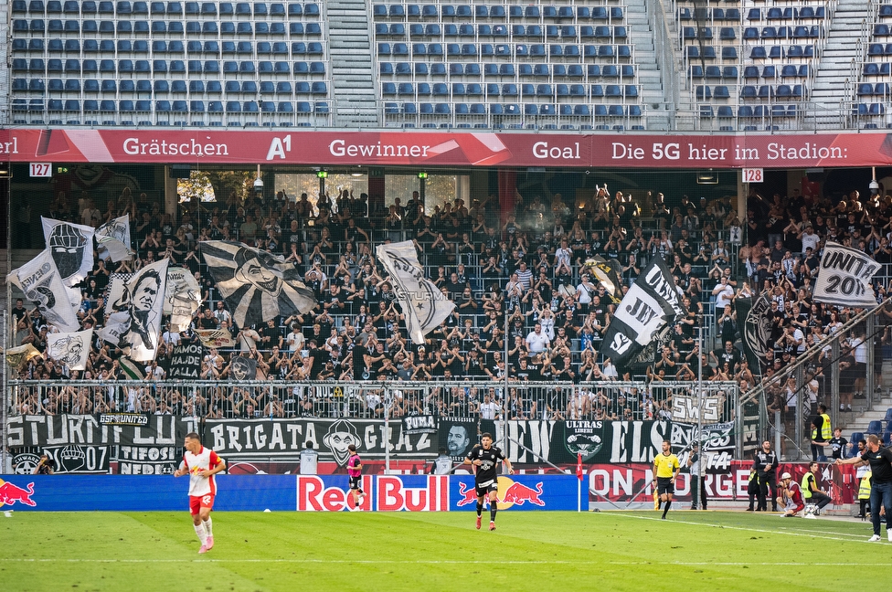 RB Salzburg - Sturm Graz
Oesterreichische Fussball Bundesliga, 6. Runde, FC RB Salzburg - SK Sturm Graz, Stadion Wals-Siezenheim, 20.09.2025. 

Foto zeigt Fans von Sturm
Schlüsselwörter: torjubel