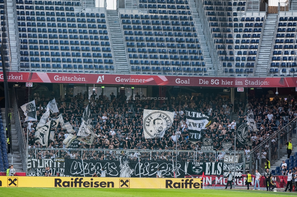 RB Salzburg - Sturm Graz
Oesterreichische Fussball Bundesliga, 6. Runde, FC RB Salzburg - SK Sturm Graz, Stadion Wals-Siezenheim, 20.09.2025. 

Foto zeigt Fans von Sturm mit einem Spruchband
Schlüsselwörter: repression