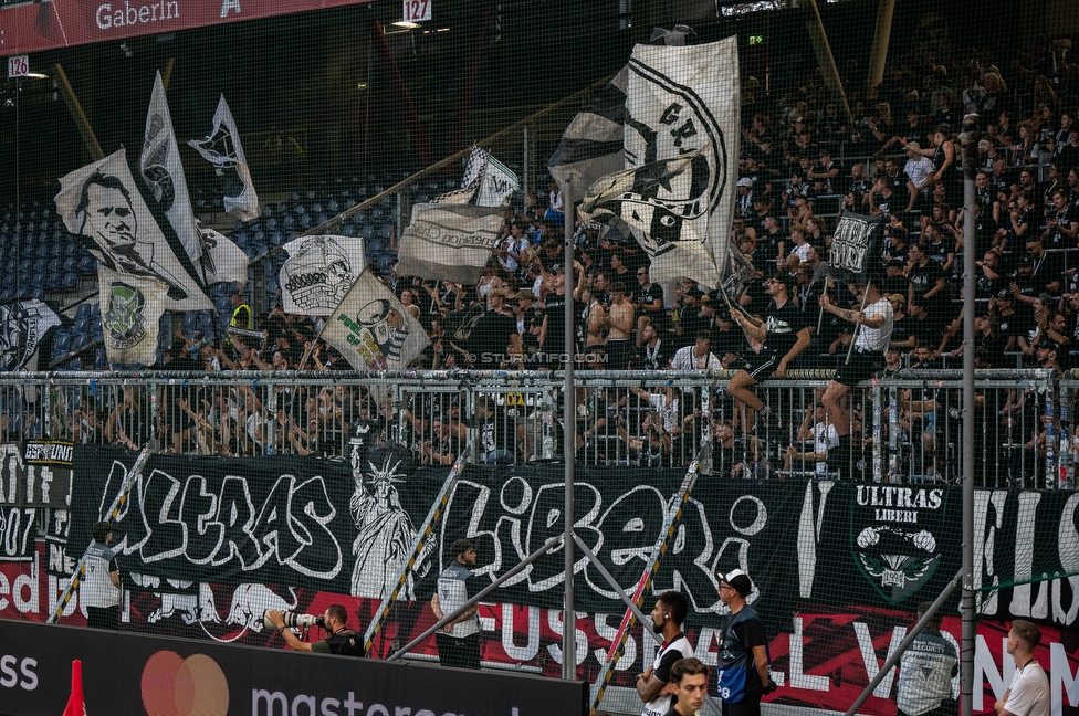 RB Salzburg - Sturm Graz
Oesterreichische Fussball Bundesliga, 6. Runde, FC RB Salzburg - SK Sturm Graz, Stadion Wals-Siezenheim, 20.09.2025. 

Foto zeigt Fans von Sturm mit einem Spruchband
Schlüsselwörter: repression