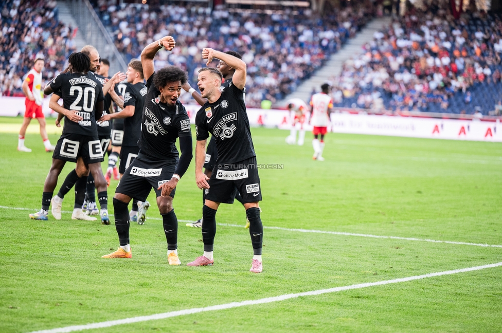 RB Salzburg - Sturm Graz
Oesterreichische Fussball Bundesliga, 6. Runde, FC RB Salzburg - SK Sturm Graz, Stadion Wals-Siezenheim, 20.09.2025. 

Foto zeigt Tomi Horvat (Sturm)
Schlüsselwörter: torjubel