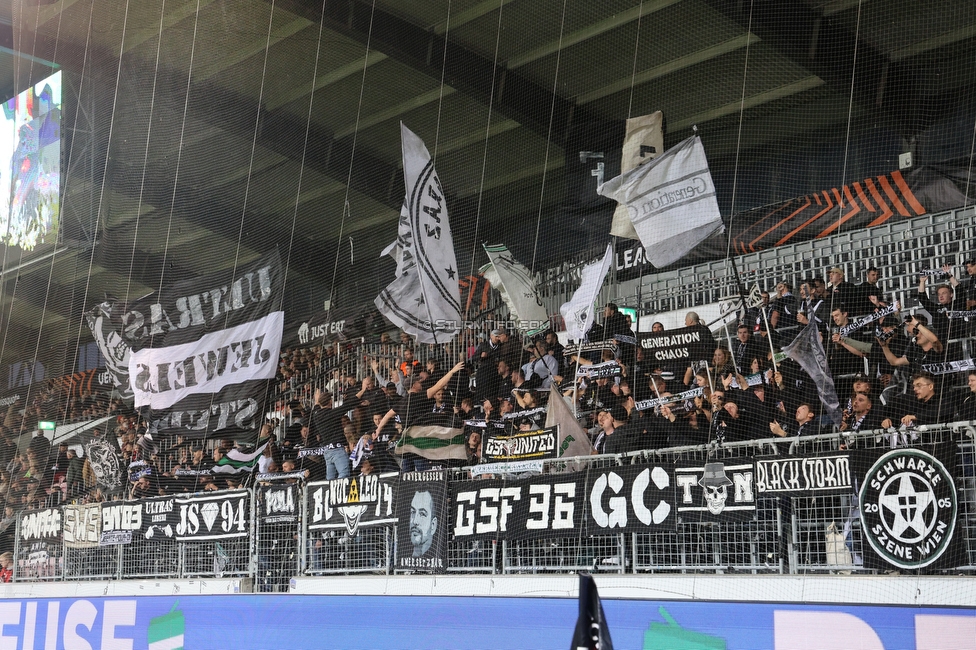 Midtjylland - Sturm Graz
UEFA Europa League Gruppenphase 1. Spieltag, FC Midtjylland - SK Sturm Graz, Arena Herning, 24.09.2025. 

Foto zeigt Fans von Sturm
