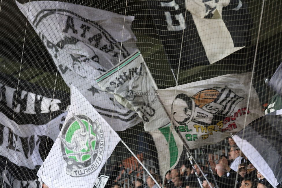 Midtjylland - Sturm Graz
UEFA Europa League Gruppenphase 1. Spieltag, FC Midtjylland - SK Sturm Graz, Arena Herning, 24.09.2025. 

Foto zeigt Fans von Sturm
