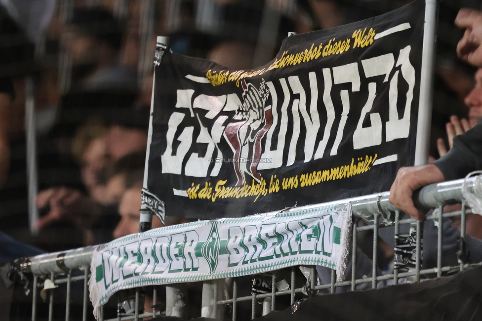 Midtjylland - Sturm Graz
UEFA Europa League Gruppenphase 1. Spieltag, FC Midtjylland - SK Sturm Graz, Arena Herning, 24.09.2025. 

Foto zeigt Fans von Sturm
