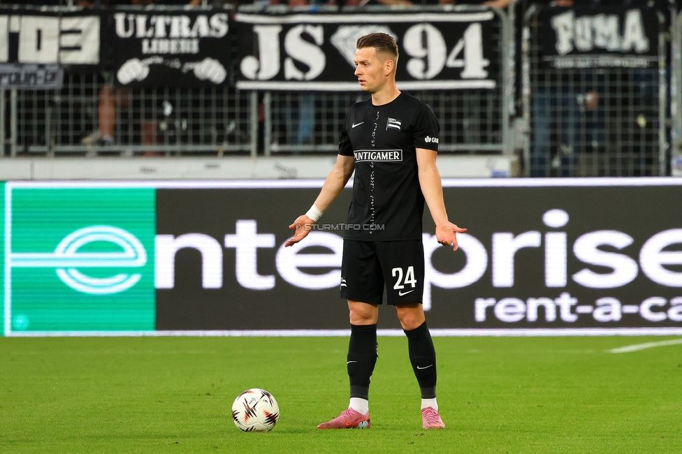 Midtjylland - Sturm Graz
UEFA Europa League Gruppenphase 1. Spieltag, FC Midtjylland - SK Sturm Graz, Arena Herning, 24.09.2025. 

Foto zeigt Dimitri Lavalee (Sturm)
