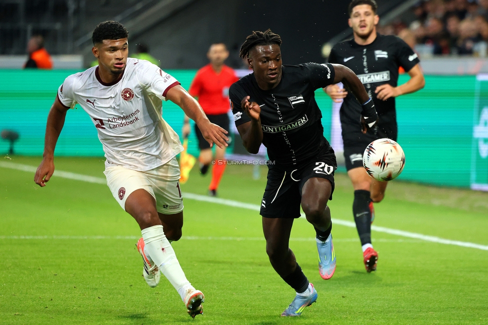 Midtjylland - Sturm Graz
UEFA Europa League Gruppenphase 1. Spieltag, FC Midtjylland - SK Sturm Graz, Arena Herning, 24.09.2025. 

Foto zeigt Seedy Jatta (Sturm)
